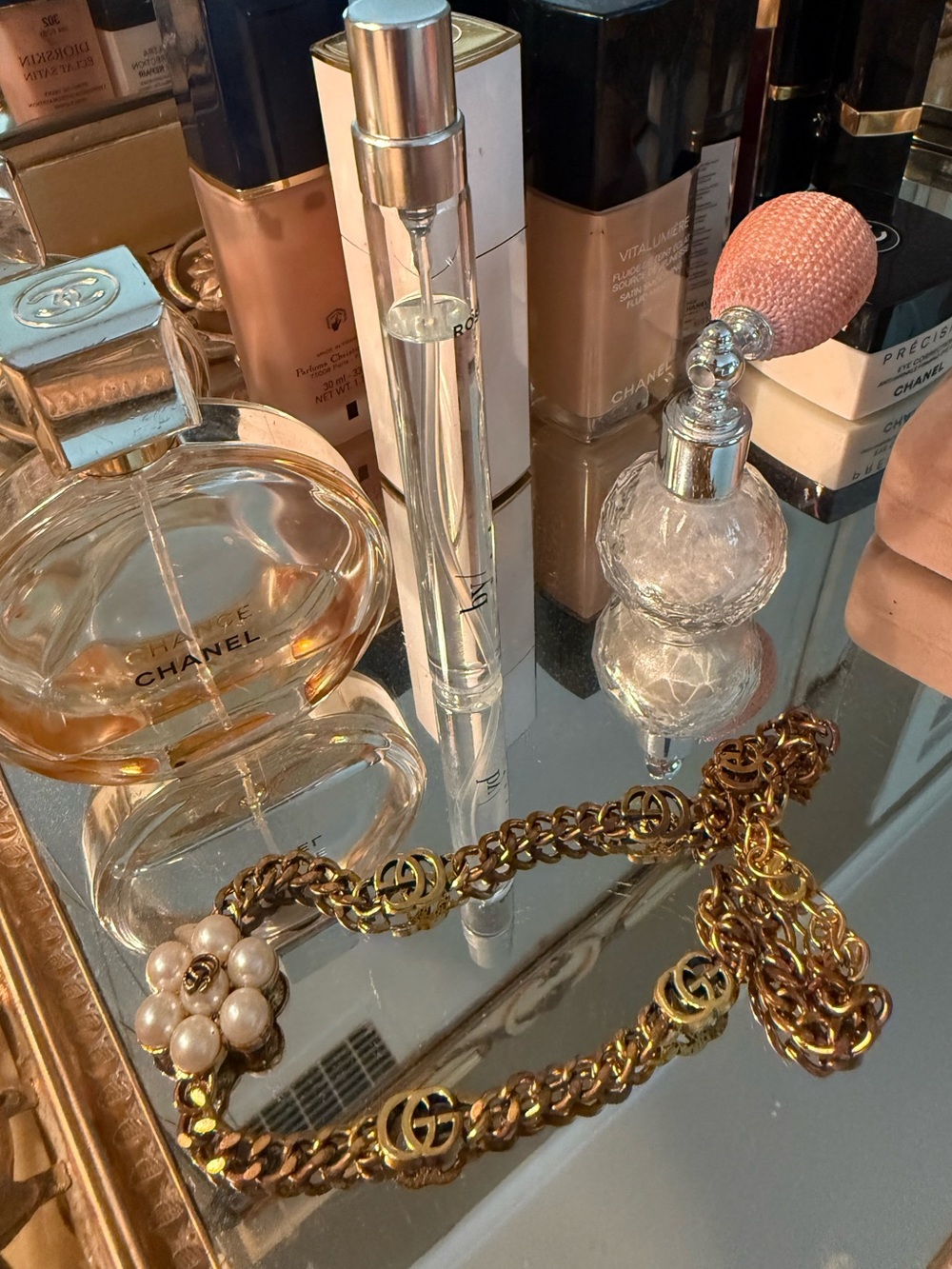 Macy's Gold Chain Necklace with Pearl Flower Pendant - Picture 3 of 7
